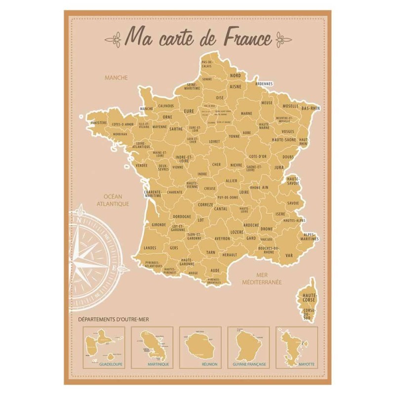 Carte de France à gratter