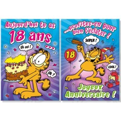 Carte anniversaire maxi Garfield 18 ans