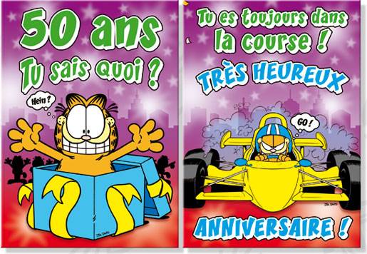 Carte D Anniversaire Garfield 50 Ans Dimensions 19 X 26 5cm