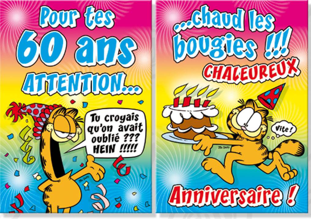 Carte Anniversaire Format Maxi Garfield Pour Tes 60 Ans