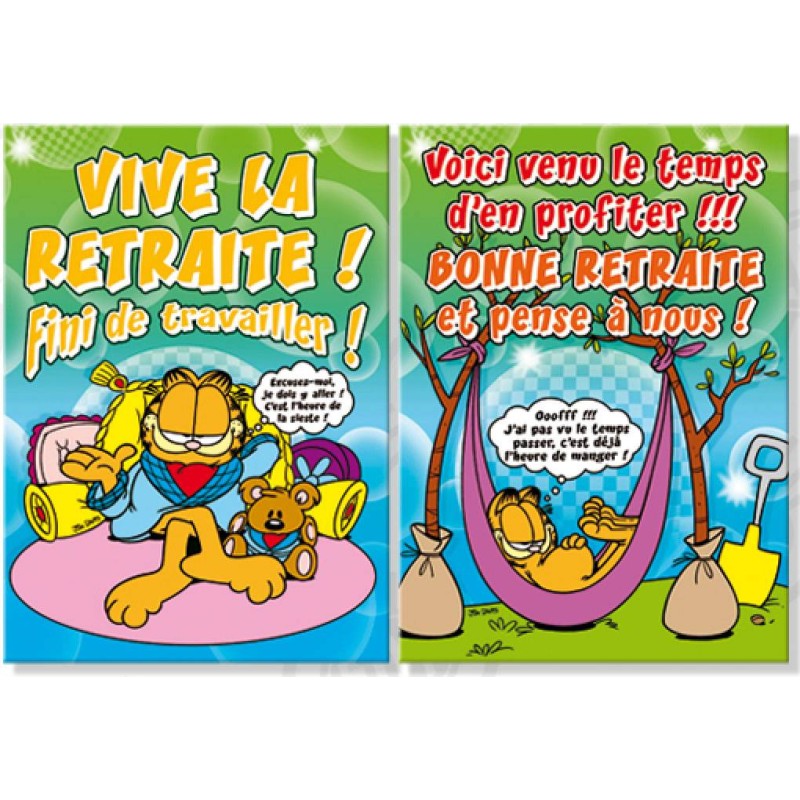 Carte anniversaire géante Garfield vive la retraite