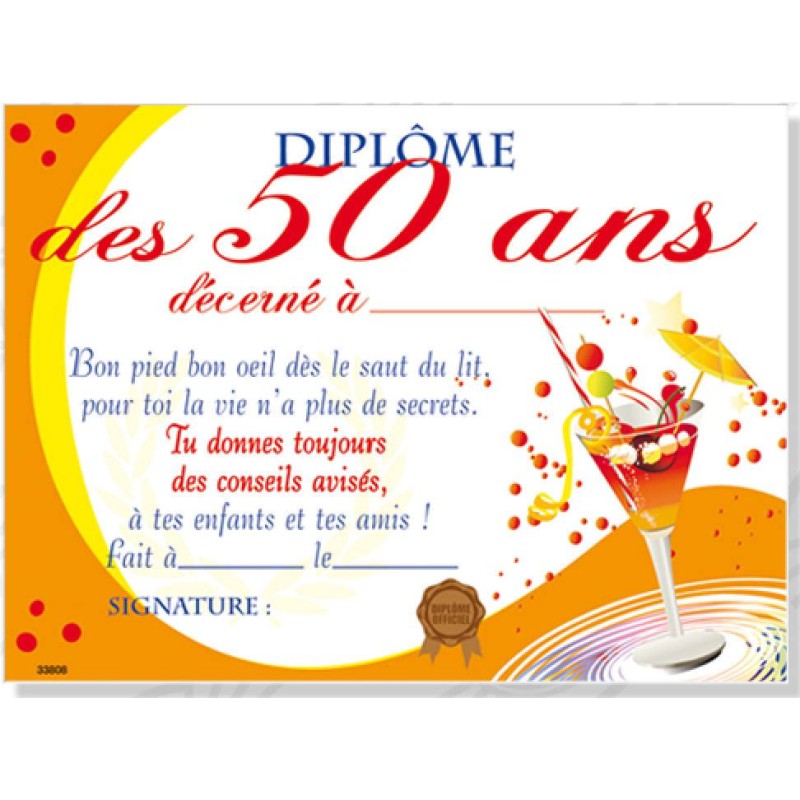 Diplôme Fashion 50 ans