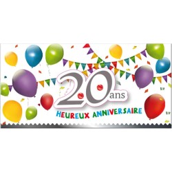 Carte Format Paysage 20 Ans Heureux Anniversaire