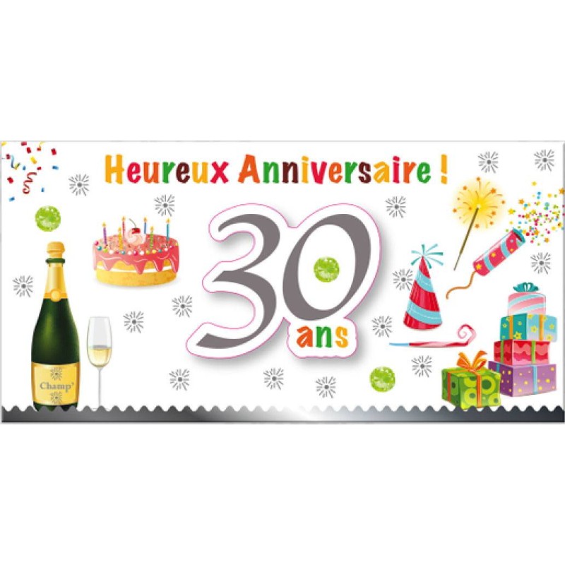 Carte format paysage Heureux Anniversaire 30 ans