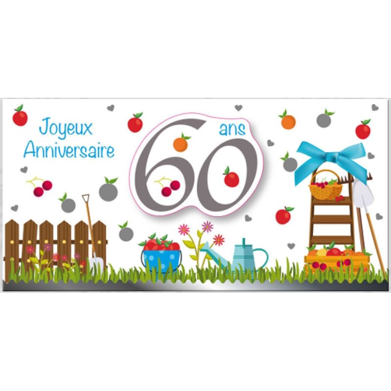 Carte format paysage Joyeux Anniversaire 60 ans