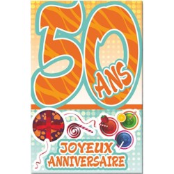 Carte anniversaire âge 50 ans orange