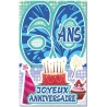 Carte anniversaire âge 60 ans bleu