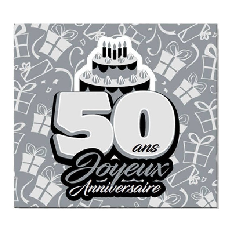 Carte De Forme Carree Silver Gold 50 Ans Joyeux Anniversaire