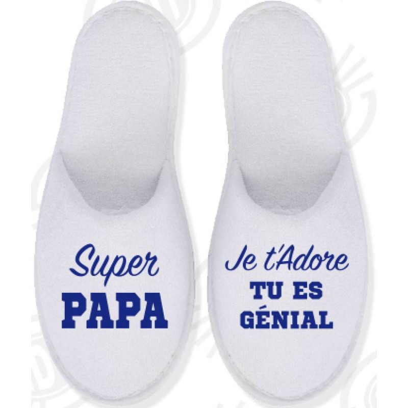 Pantoufles brodées Super Papa