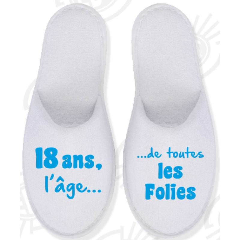 Pantoufles brodées 18 ans