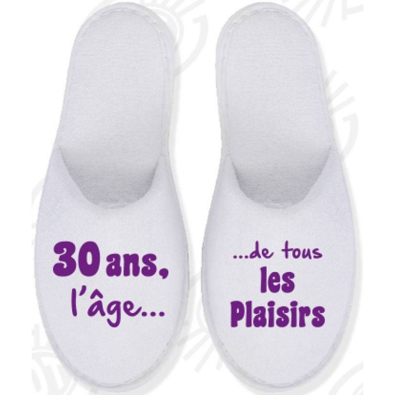 Pantoufles brodées 30 ans