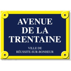 Plaque de rue Avenue de la trentaine