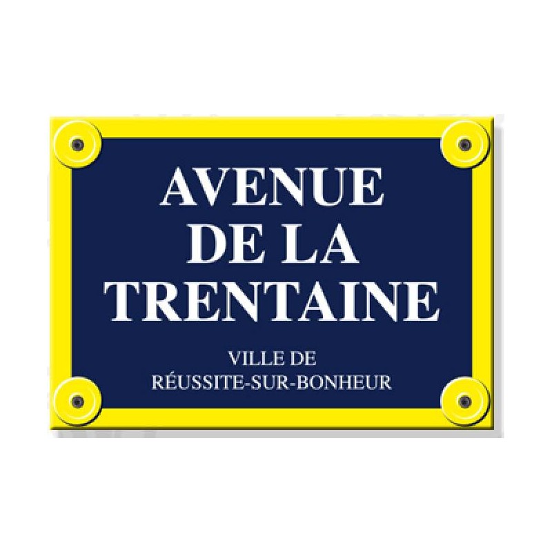 Plaque de rue Avenue de la trentaine