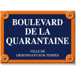 Plaque De Rue Colorée Boulevard De La Quarantaine