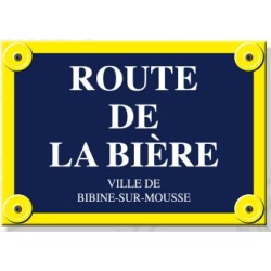 Plaque de rue colorée Route de la bière