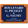 Plaque de rue colorée G. Picolet