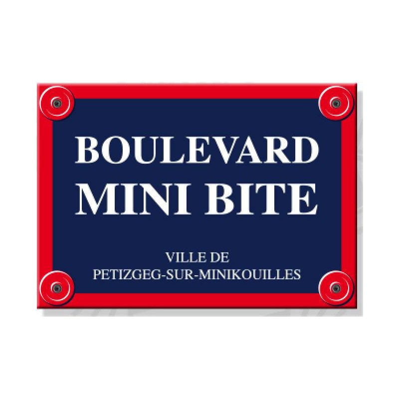 Plaque de rue colorée Boulevard Mini Bite