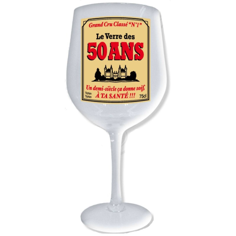 Verre à vin XXL 50 ans