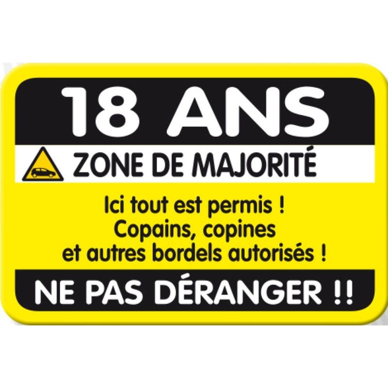 Plaque porte 18 ans