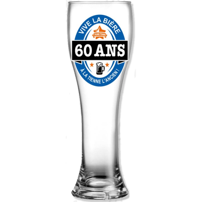 Verre à bière XXL 60 ans