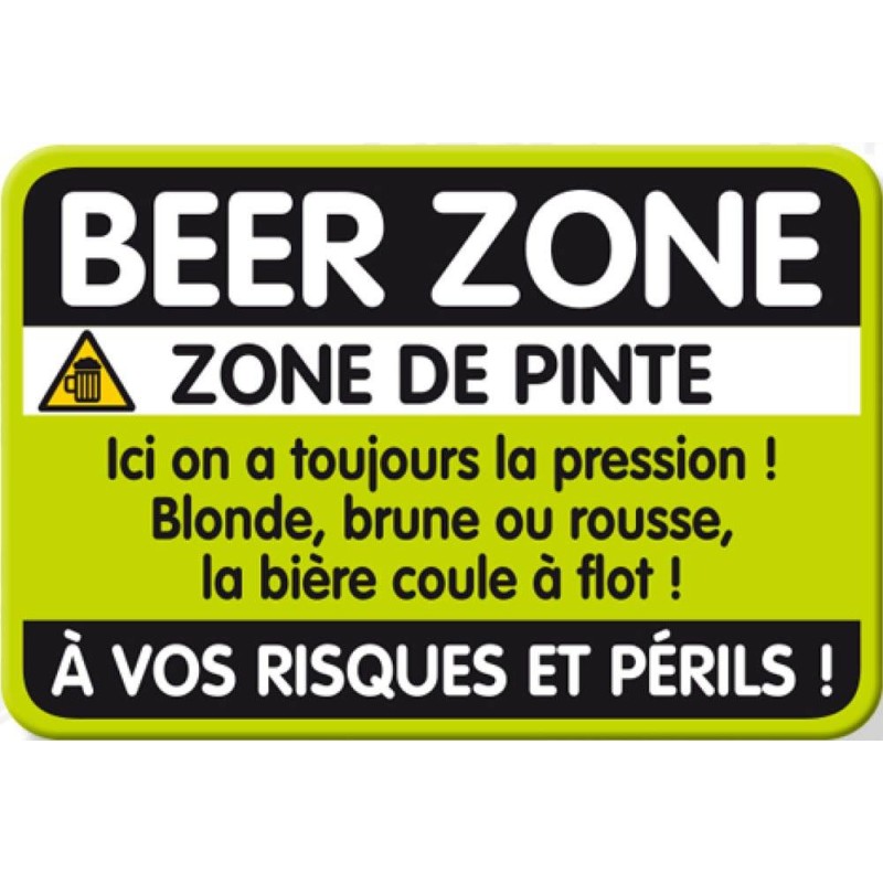 Plaque porte beer zone