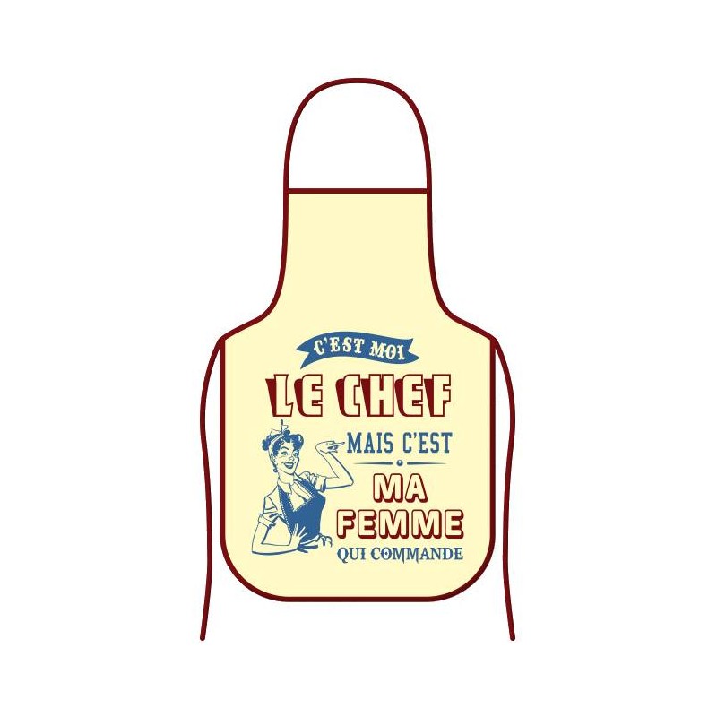 Tablier vintage "c'est moi le chef"