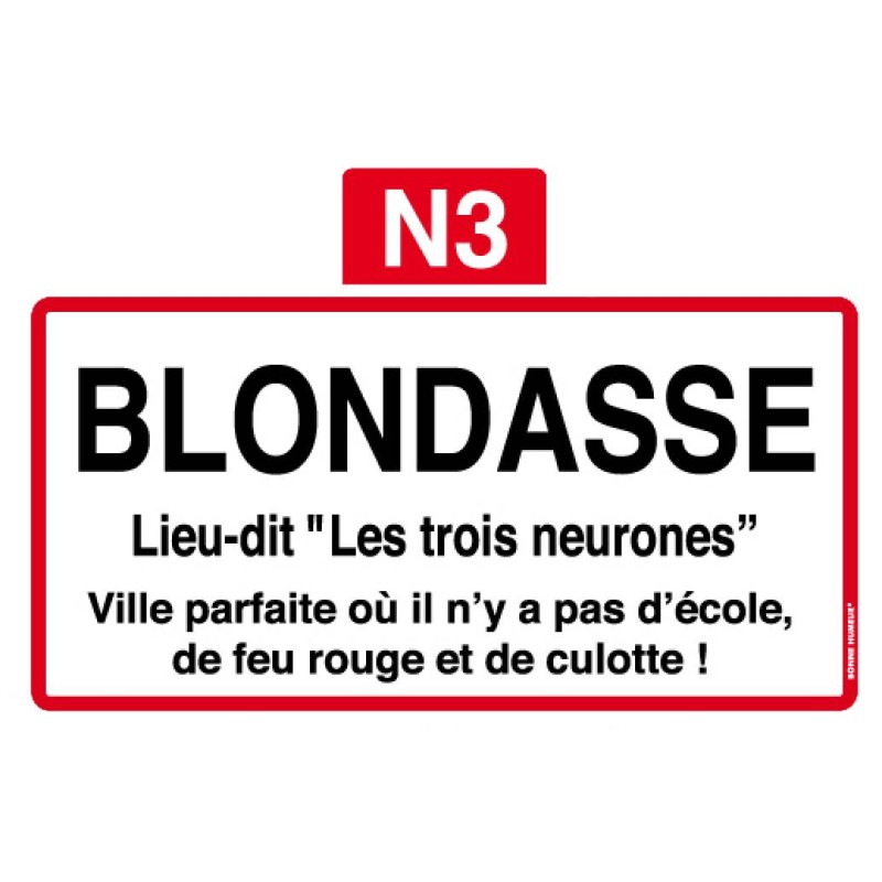 Plaque de ville blondasse