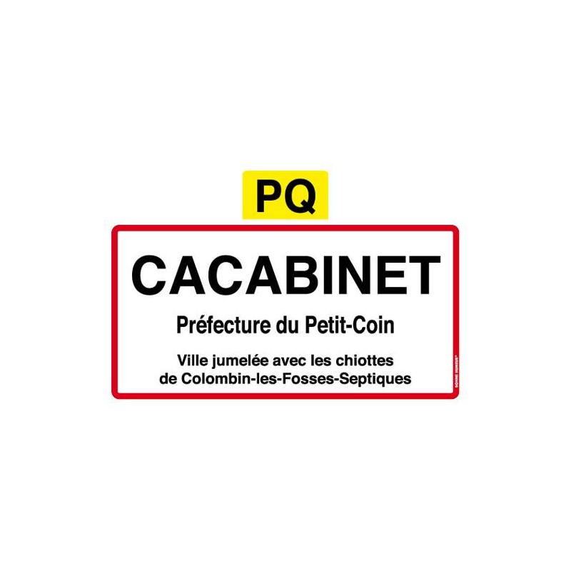 Plaque de ville cacabinet