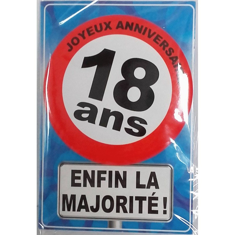 Carte postale + badge 18 ans