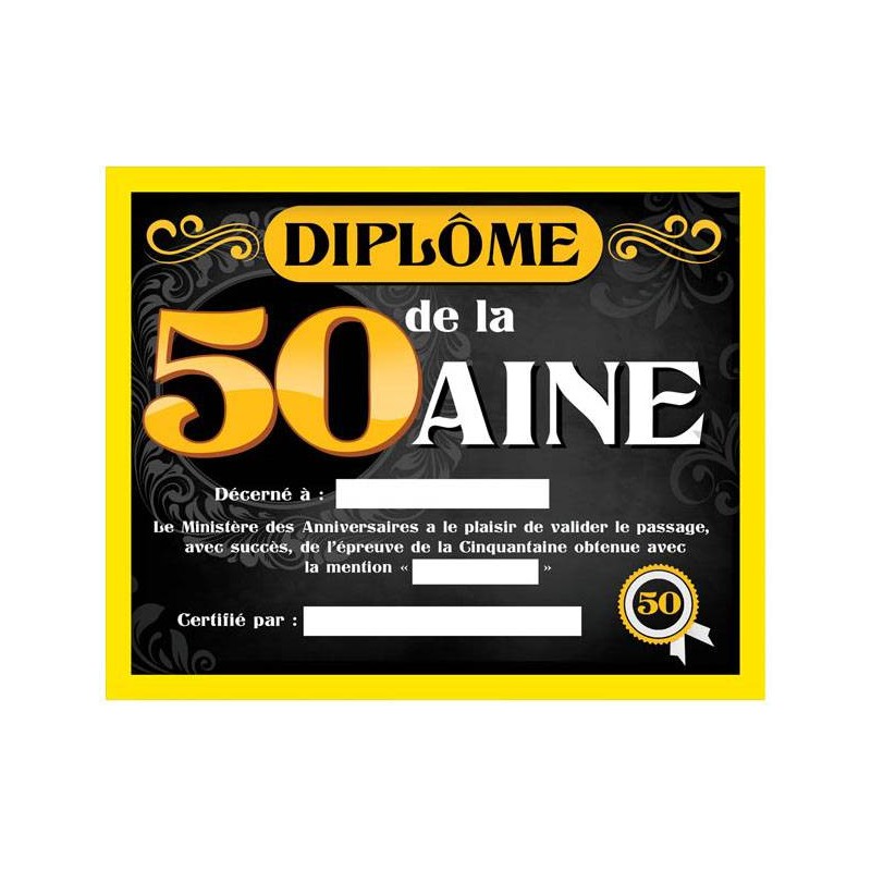 Diplôme de la 50 aine