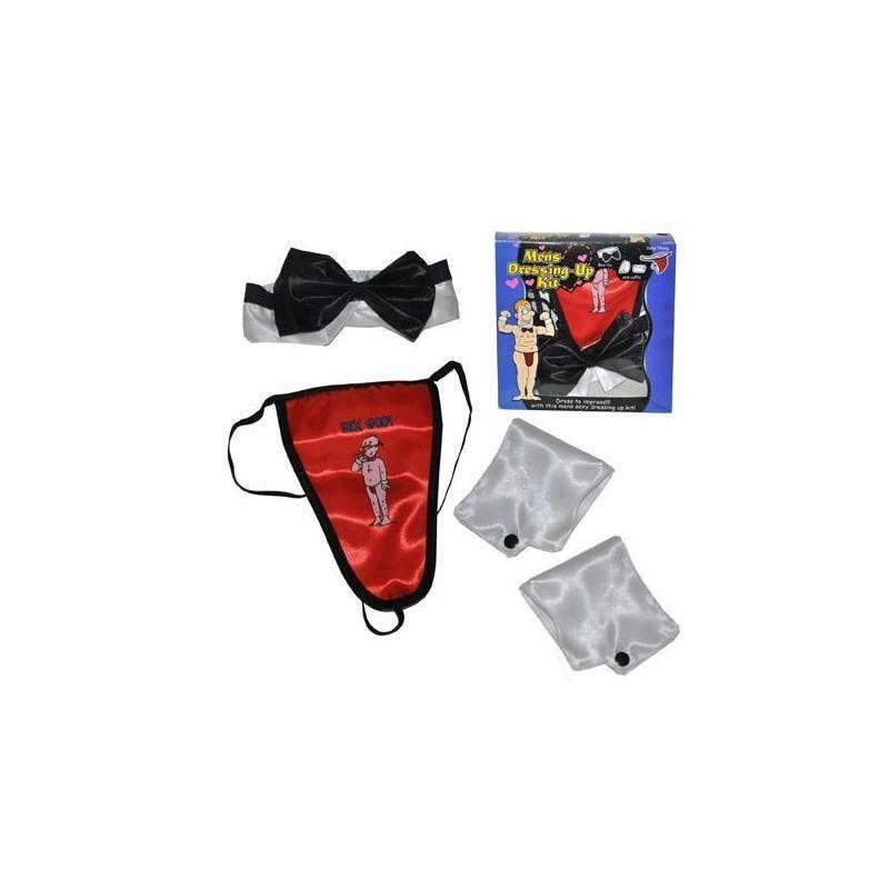 Set accessoires stripteaseur string rouge