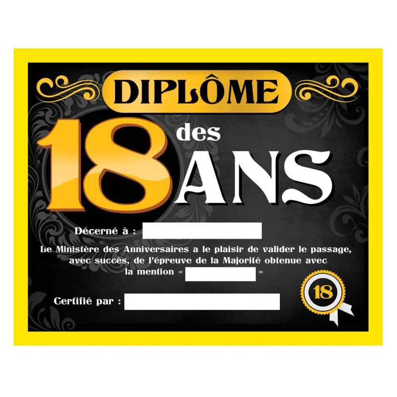 Diplôme des 18 ans