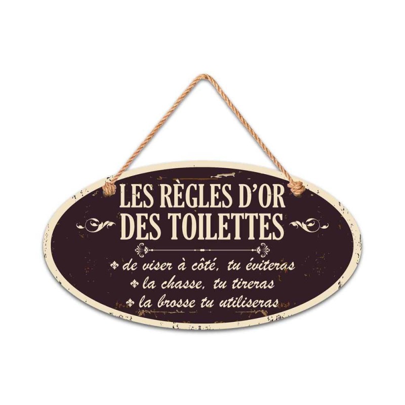 Écriteau "règle d'or des toilettes"