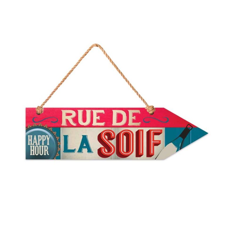 Flèche à suspendre "rue de la soif"