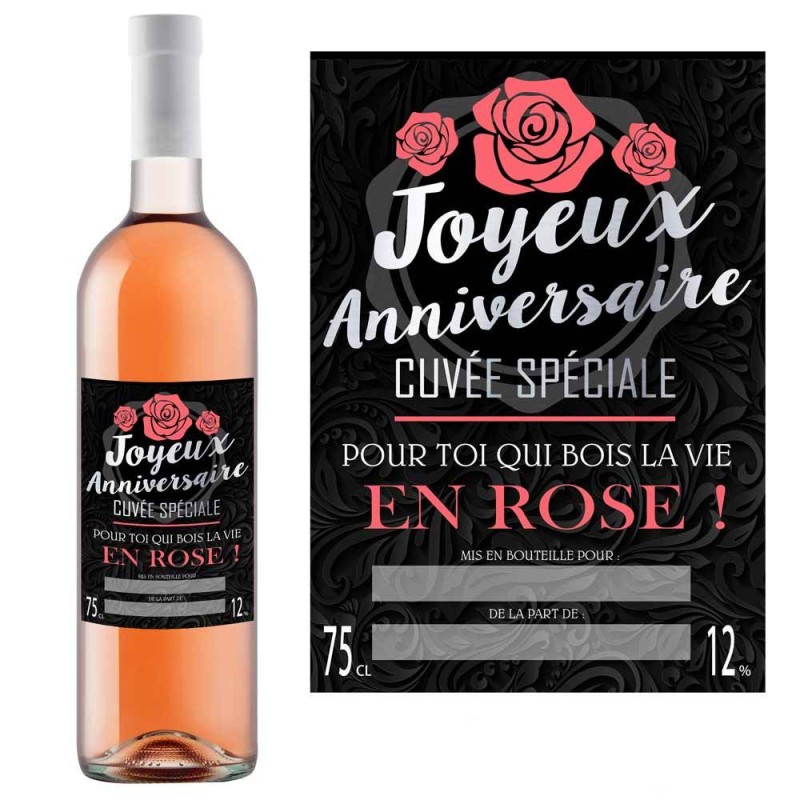 Vin rosé joyeux anniversaire