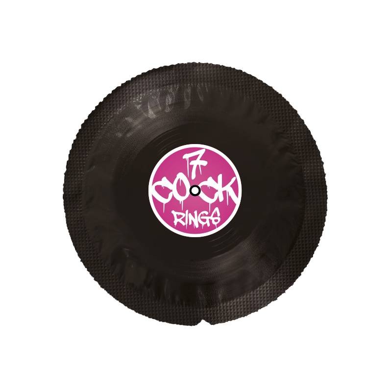 Préservatif humoristique vinyle "7 cock rings"