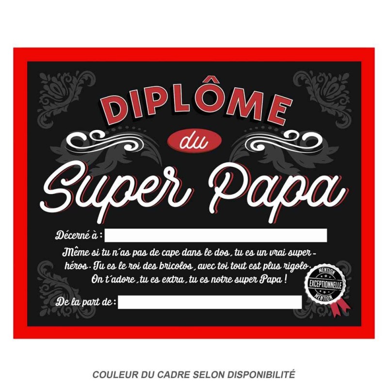 Diplôme du super Papa