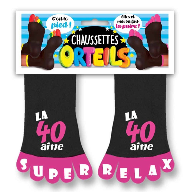 chaussettes à orteils roses 40 ans