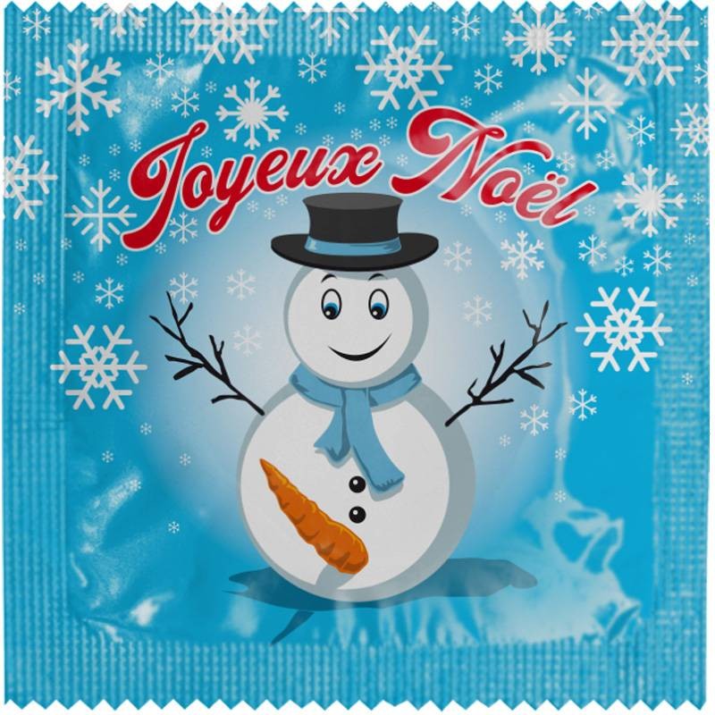 Préservatif Joyeux Noël Bonhomme de neige