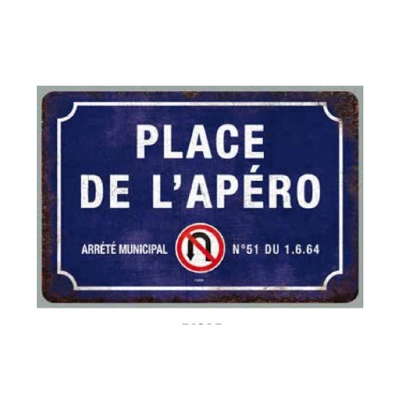 Plaque de rue Place de l'Apéro