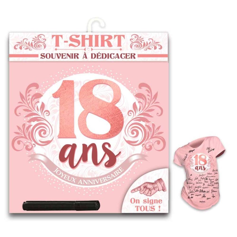 T-shirt anniversaire femme 18 ans