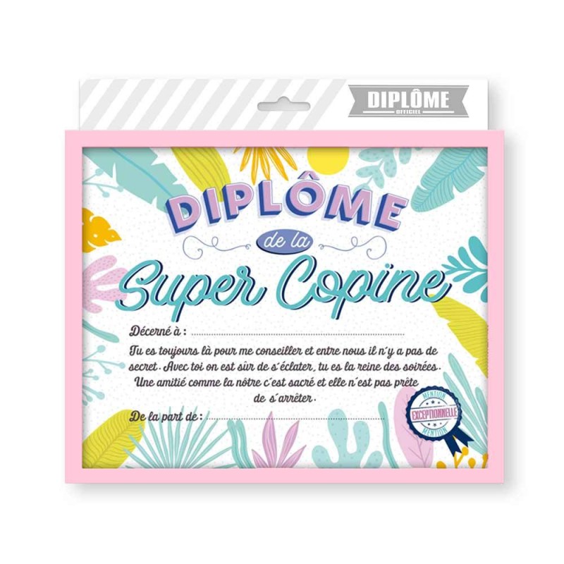 Diplôme de la super copine