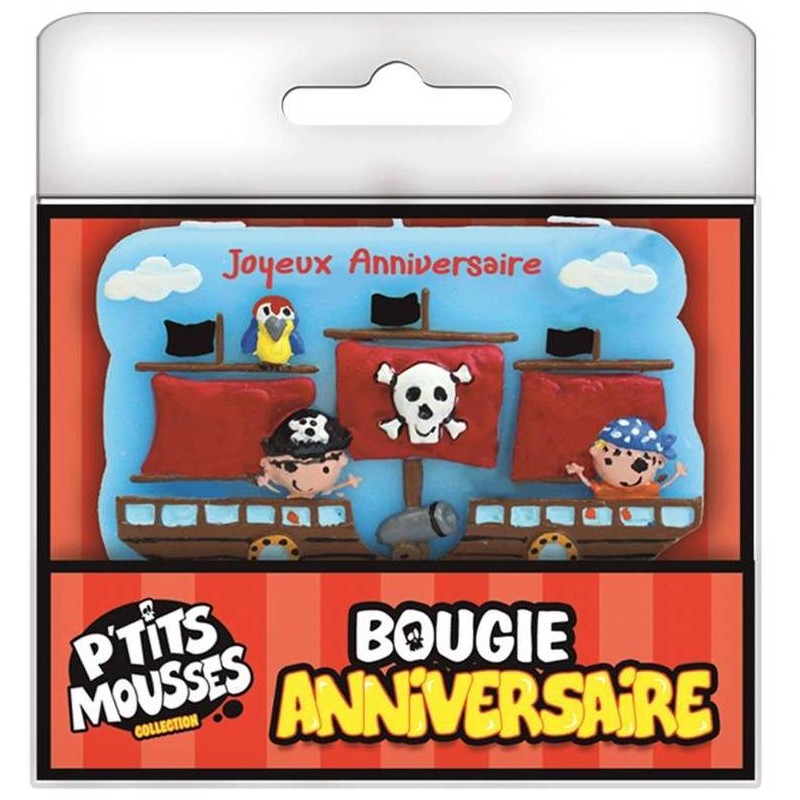 1 bougie anniversaire bateau de pirate