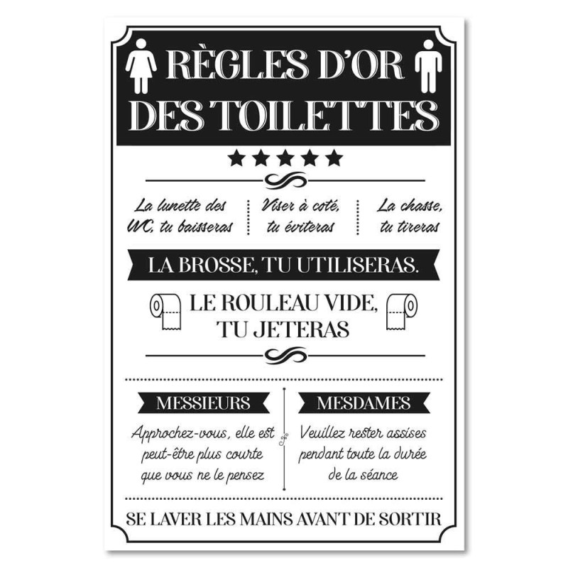 Toile règle des toilettes