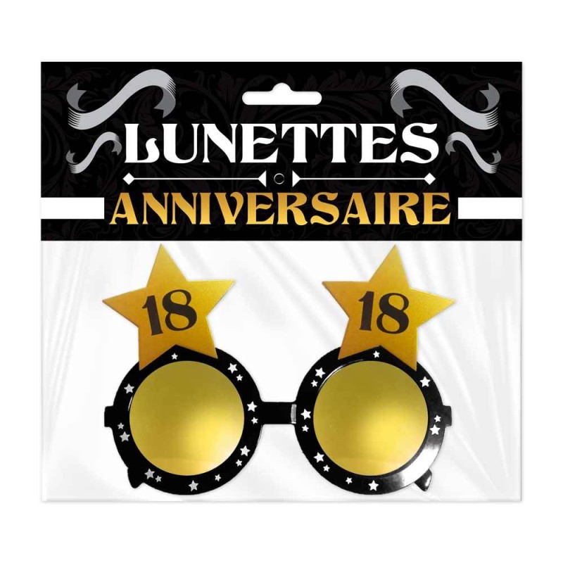 Lunettes étoile dorée 18 ans