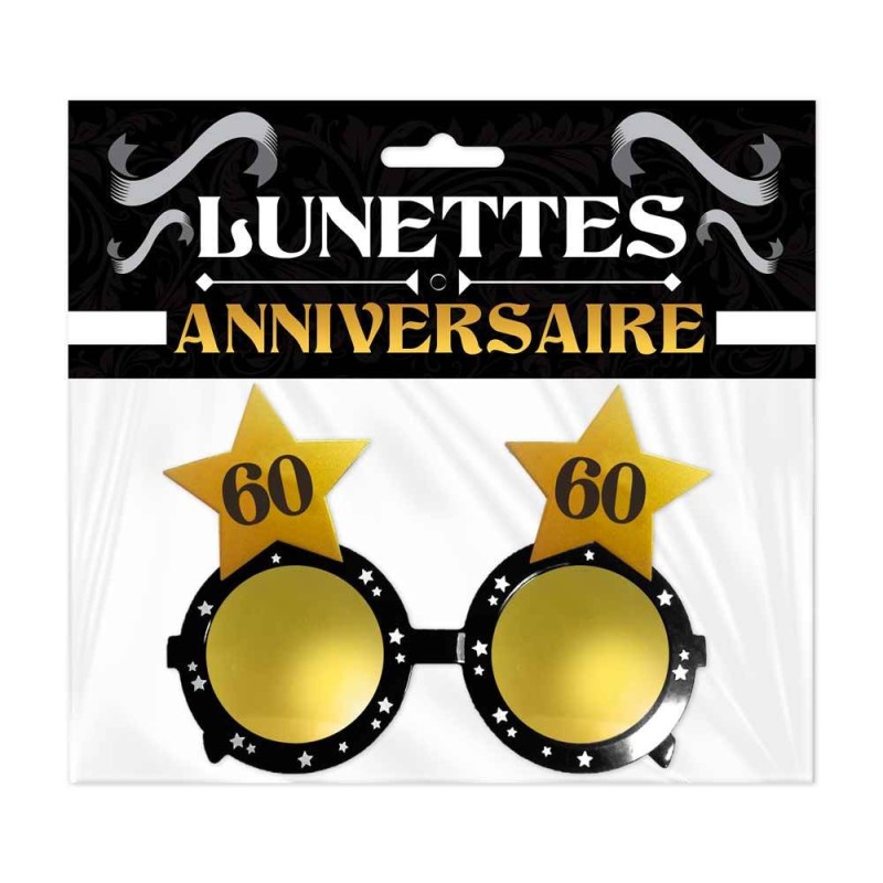 Lunettes étoile dorée 60 ans