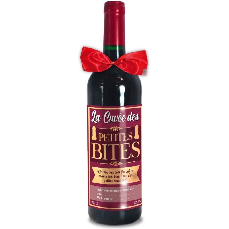 Bouteille de vin humoristique cuvée des petites bites