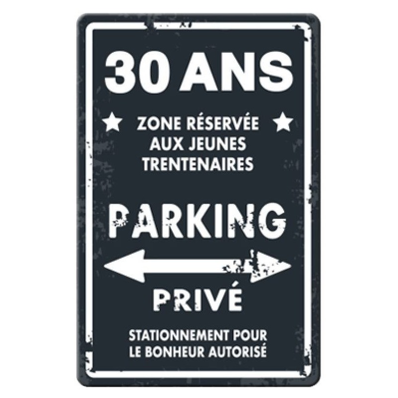 Plaque métal 30 ans